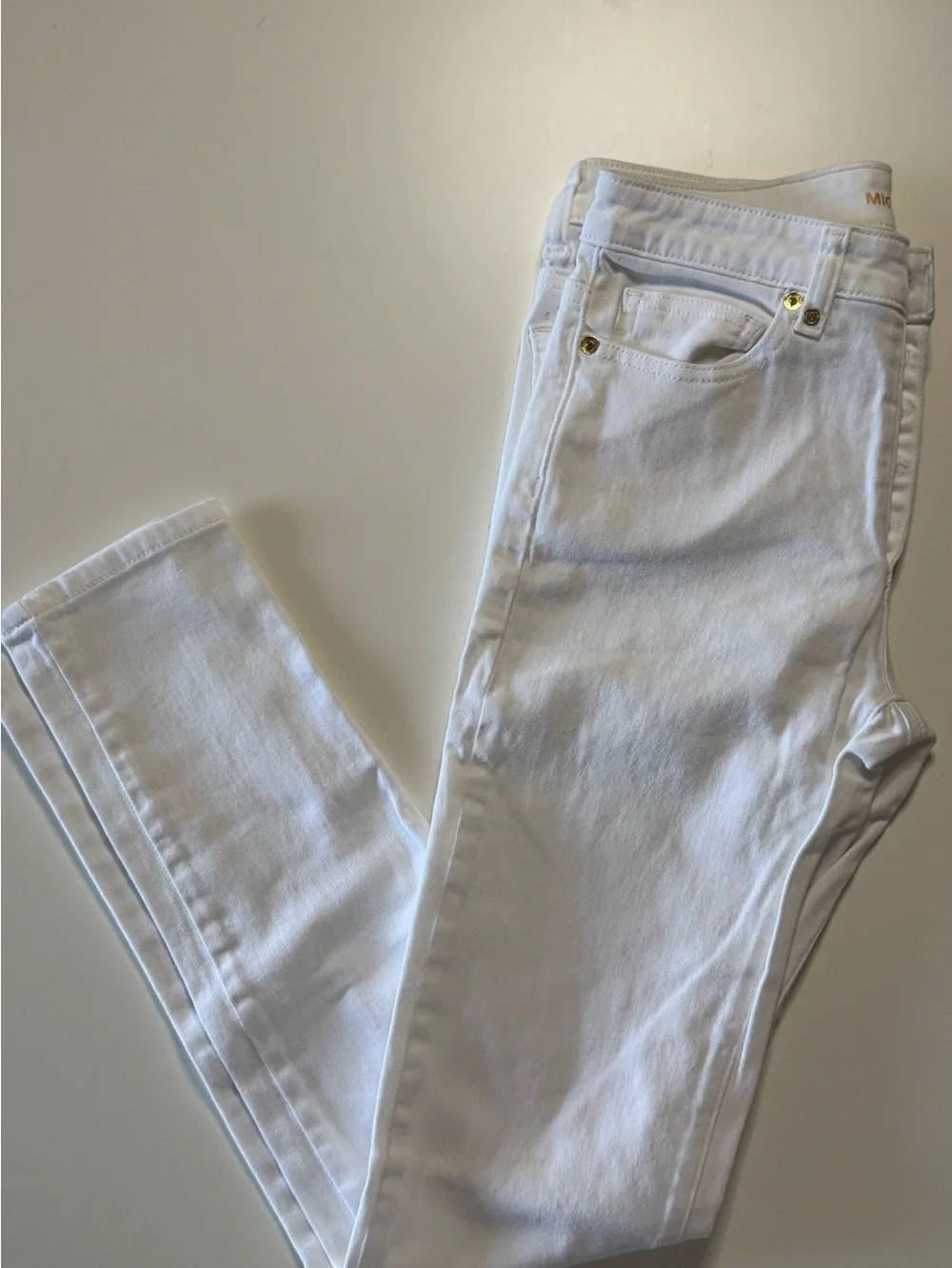 MICHAEL KORS White Selma Skinny Button-Fly Jeans